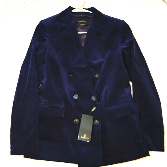 Massimo Dutti Jackets & Blazers - Massimo Dutti Navy Velvet Blazer
